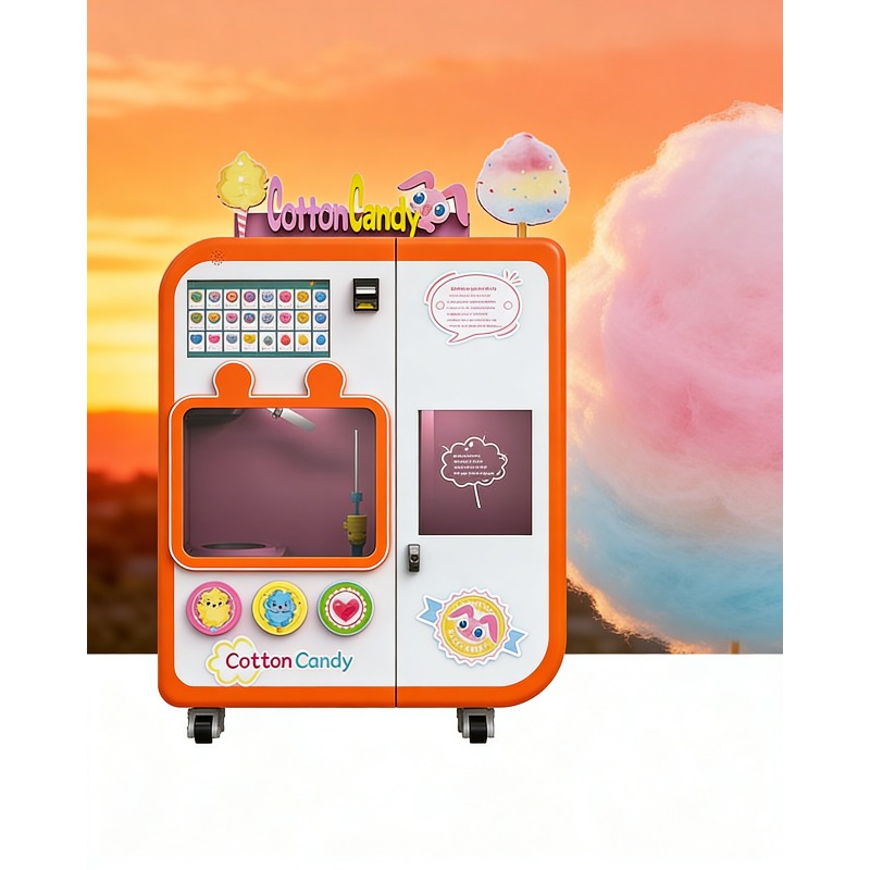 Commercial Vending Machine - Volledig automatische suikerspinkiosk met wisselsysteem, commercieel,